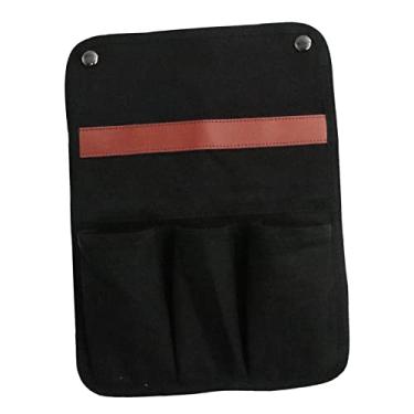 Imagem de Fancyes Organizador de de braço para sofá com suporte para Bandeja Braço para cadeira TV Suporte remoto para sofá reclinável Poltrona Caddy Bolsa, PRETO