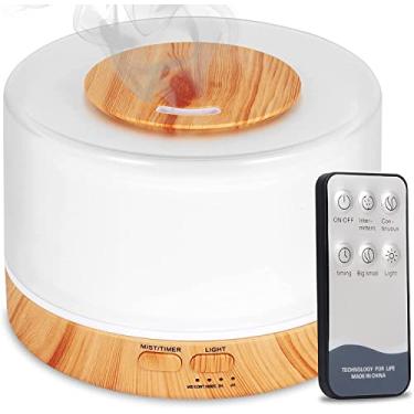 Imagem de Difusor De Aromas, Umidificador De Ar Ultra-Sônico 300ml, Difusor De Óleo Essencial, Abajur Led, Lâmpada Colorida Com Controle Remoto Sortido