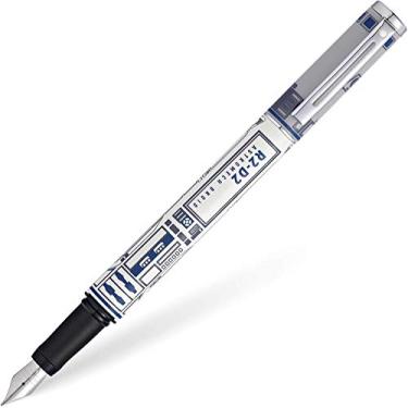Imagem de Sheaffer Star Wars R2-D2 com design temático R2-D2 e detalhes autênticos do personagem, caneta tinteiro média de aço inoxidável polido