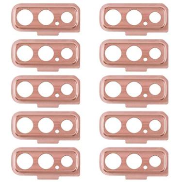 Imagem de LIYONG Peças sobressalentes de reposição 10 peças de capa de lente de câmera para Galaxy A7 (2018) A750F/DS (preto) peças de reparo (cor rosa)