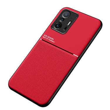 Imagem de Kepuch Mowen Capa para Xiaomi Mi 11T/11T Pro - Case Placa de Metal Embutida para Xiaomi Mi 11T/11T Pro - Vermelho