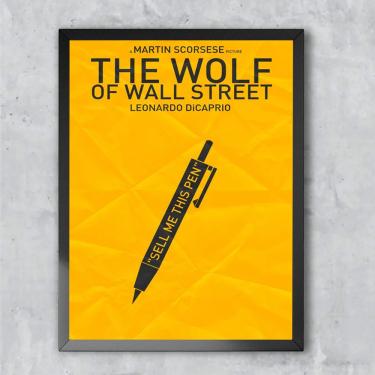 Imagem de Quadro Decorativo Poster The wolf Of Wall Street Dicaprio Emoldurado 30x42cm