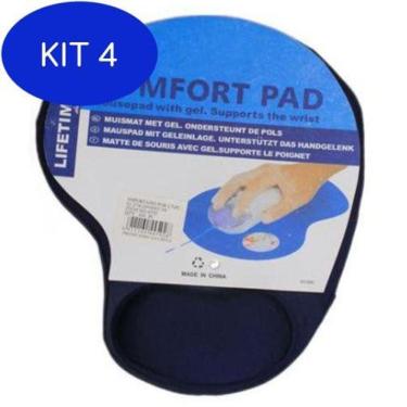 Imagem de Kit 4 Mouse Pad Ergonômico Comfort Pad Suporte De Punho Em