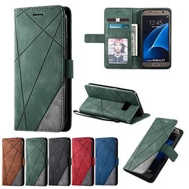 Imagem de Telefone Flip Covers Caixa de carteira para Samsung Galaxy S7, pu Caixa de fólio flip de couro com titulares de cartas [à prova de choque TPU Cover de telefone interno], caixa de proteção projetada pa