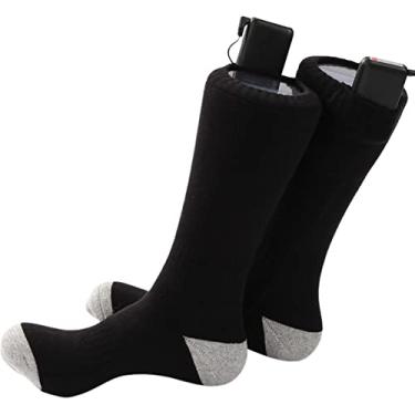 Imagem de Meias Elétricas Aquecidas para Homens Mulheres - Meias térmicas elétricas laváveis para caça | Inverno algodão grosso feminino masculino sox para caça esqui caminhada eias