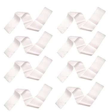 Imagem de Conjunto de 8 faixas de cetim em branco Dadam – Faixa branca para fazer sua própria faixa – Faixas para concursos – Decorações de festa de faixa, simples, faça você mesmo, para festas de confraternização, despedidas de solteiro, festa de aniversário
