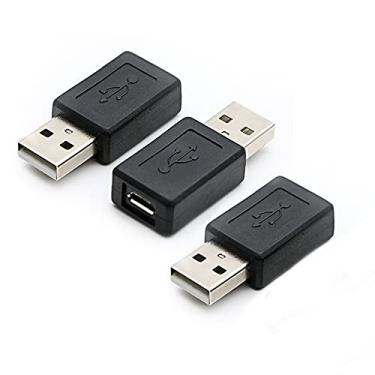 Imagem de Pacote com 3 conversores adaptadores USB 2.0 A macho para USB Micro fêmea