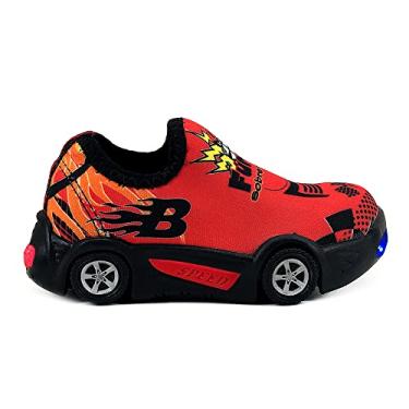 Imagem de Tênis Infantil Masculino Bebê Carro Com LED Macio - AS166 Cor:Vermelho - Preto;Tamanho:20