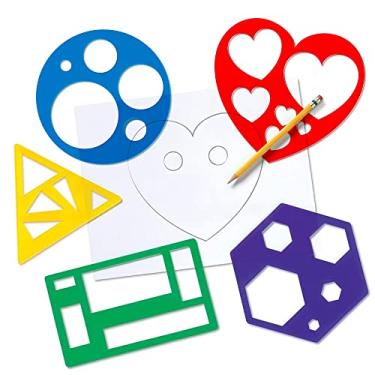 Imagem de Karty Conjunto de estêncil para crianças – Conjunto de 10 peças – Kit de modelo de desenho colorido – Materiais divertidos para artes e artesanato, ideia de presente para meninos e meninas, ferramenta de aprendizagem para crianças e crianças em idade pré-escolar