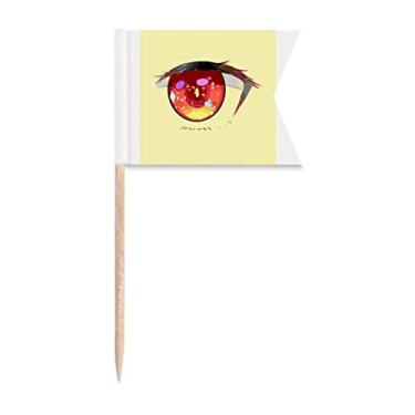 Imagem de Bandeiras de palito de dente com olhos deslumbrantes da Animation, marcação de rotulagem para bolo de festa, prato de queijo