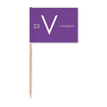 Imagem de Elementos Químicos Mesa de Período Metais de Transição Vanádio V Bandeiras Marcador Topper Decoração de Festa