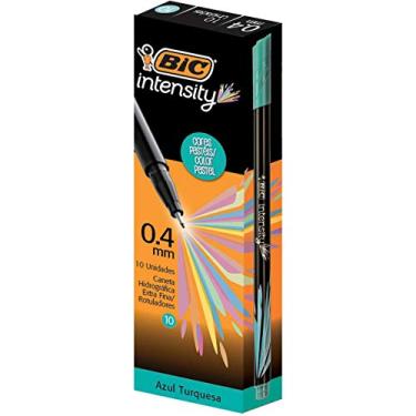 Imagem de Caneta Hidrográfica, Bic, Intensity, Extra Fina, 0.4 mm, Azul Turquesa, Caixa com 10