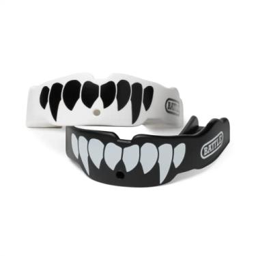 Imagem de Protetor bucal de futebol americano Battle Fangs – Protetor bucal esportivo com alça removível – Protetor bucal serve com ou sem suportes nos dentes – Tamanhos de protetor bucal para adultos e jovens