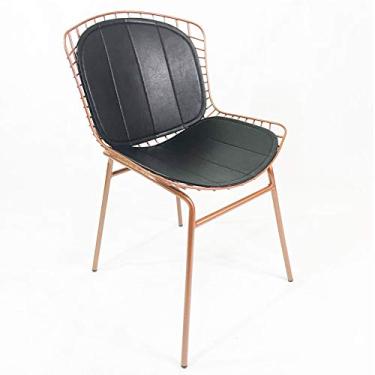 Imagem de Cadeira BERTÓIA cobre assento e encosto preto tubular - Poltronas do Sul