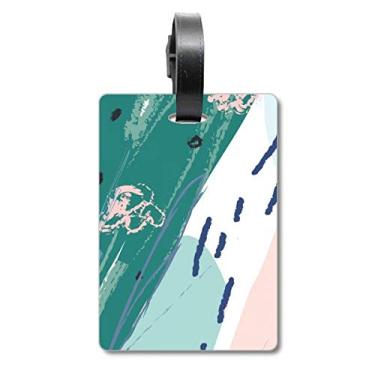 Imagem de Rivers Abstract Plants Art Pattern Bagagem Etiqueta Bagagem Etiqueta Scutcheon Etiqueta