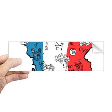 Imagem de DIYthinker Mapa Cidade França Landmark Bandeira Nacional Retangular Para-choque Adesivo Janela Decalque