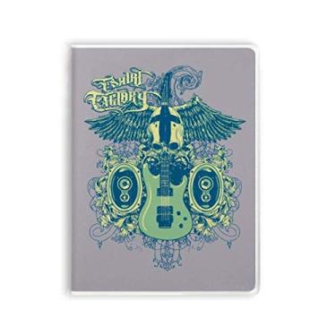 Imagem de Caderno com estampa de instrumentos musicais Jazz, capa de goma