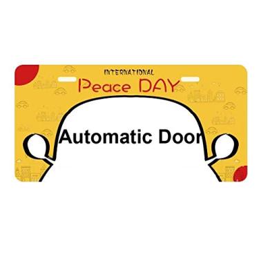 Imagem de DIYthinker Porta Automática Padrão Símbolo Preto Placa Etiqueta Decoração Carro Dia da Paz