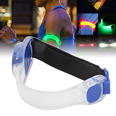 Imagem de Naroote Braçadeira de LED, braçadeira luminosa de PVC + silicone alça de cinto de corrida LED para ciclismo para shows para acampamento para esportes ao ar livre (azul)