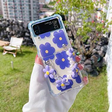 Imagem de Estojo transparente com missangas para Samsung Galaxy Z Flip 3 4 5G Z Flip3 Flip4 Zflip3 Z flip4 Capa à prova de choque, A, para Z Flip4