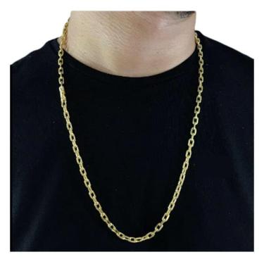 Imagem de Cordão 5mm Cadeado De Quina Moeda Antiga Joais Maciças