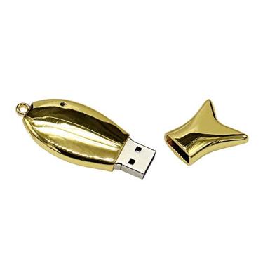 Imagem de 8GB Metal Fish Modelo 3.0 USB Flash Drive Pen Drive Armazenamento de Dados Pen Drive Pen Drive Pen Drive USB Drive USB 3.0 Pen Drive U Disco Flash Memory Flash Disk - Dourado