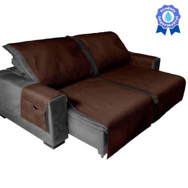 Imagem de Capa Protetora Para Sofa Retratil Impermeável 2,40M Tabaco
