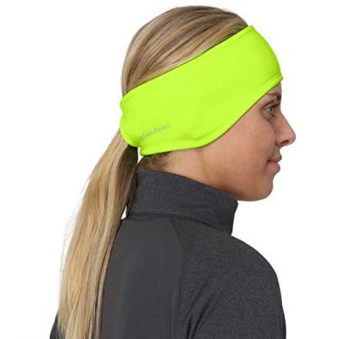Imagem de TrailHeads Tiara feminina de rabo de cavalo – faixa de cabelo com absorção de umidade para corrida, inverno, treino – faixa atlética feminina – Hi-Vis