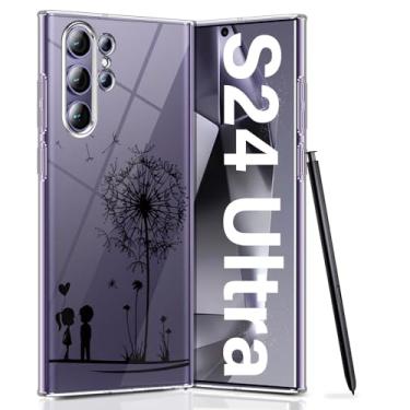 Imagem de Capa para Samsung Galaxy S24 Ultra, capa de telefone transparente fina para Galaxy S24 Ultra, capa protetora leve à prova de choque com padrão floral fofo de TPU (poliuretano termoplástico)
