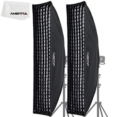 Imagem de AMBITFUL 35x160 cm 35.6 cm x 160.0 cm grade de favo de mel retangular Softbox para estúdio estroboscópico fotográfico flash softbox suporte Bowens (2 peças)