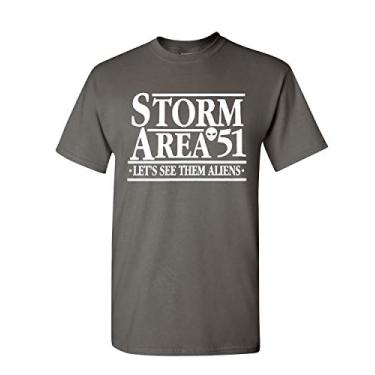 Imagem de Camiseta Storm Area 51 Let's See Them Aliens Area 51 Raid UFO Run, Carvão Ativado, XG