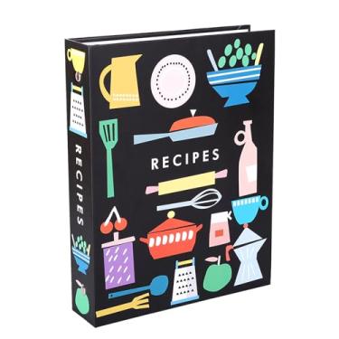 Imagem de BPFY 1 pacote de fichário de receitas de 23 x 18 cm, livro de receitas com 3 argolas para escrever em suas próprias receitas, fichário de receitas com página de 100 receitas (14 x 21,6 cm), 12