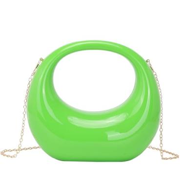 Imagem de LETODE Bolsa clutch de acrílico para mulheres, bolsa noturna com alça superior Moon Hobo, Verde