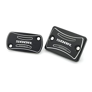 Imagem de crazy sport Tampa do reservatório de fluido de freio dianteiro traseiro serve para CBR500R 500R 2019-2021 Tampa do cilindro mestre da motocicleta CNC (preto)