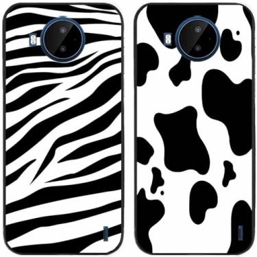Imagem de 2 peças zebra vaca leite impresso TPU gel silicone capa de telefone traseira para Nokia todas as séries (Nokia C20 Plus)