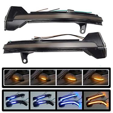 Imagem de Conjunto de fita de seta de luz de seta de LED sequencial dinâmico para BMW Série 5 6 7 F10 F11 F07 F06 F12 F13 F01 F02 (azul + amarelo)