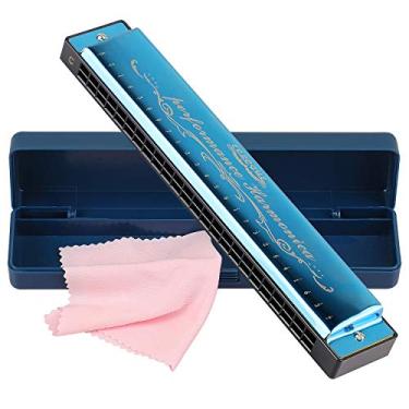 Imagem de Harmônica Mouthorgan Harpa Armonica 24 furos polifonia diatônica boca órgão chave de C com estojo para blues folk jazz pop instrumento de presente