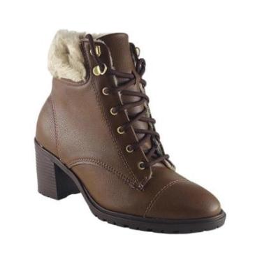 Imagem de Coturno Feminino Salto Grosso Médio Bota Beira Rio Pelinho-Feminino