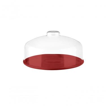Imagem de Boleira Prato Cozy Coza Média Com Cúpula, Plástico, ø25 Cm X 25 Cm Vermelho Bold Coza