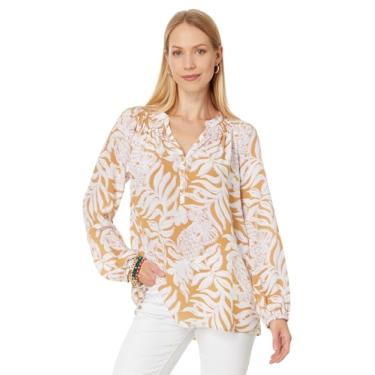 Imagem de Lilly Pulitzer Blusa feminina Elsa, Rattan Bon Vivants, P