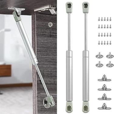 Imagem de vrbabies Pacote com 2 amortecedores a gás de 100 N/10 kg, suporte de tampa, dobradiças hidráulicas de 25 cm para armário, caixa de brinquedos, amortecedor de choque de porta de caminhão, acessórios de