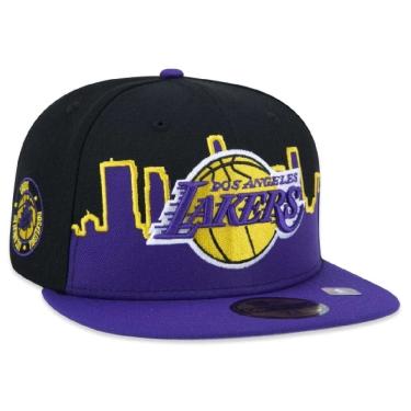 Imagem de Boné New Era 59Fifty Los Angeles Lakers Tip-Off Fitted Unissex - Preto e Roxo