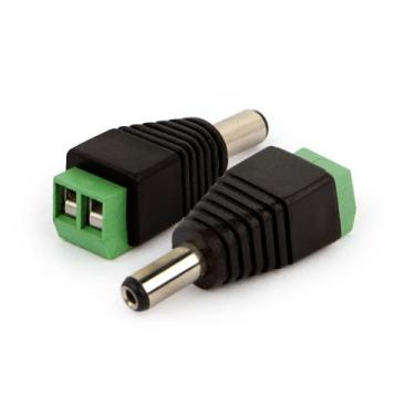 Imagem de Kit 100 Uni Conector P4 Macho Com Borne Para Cftv Câmera - Importado