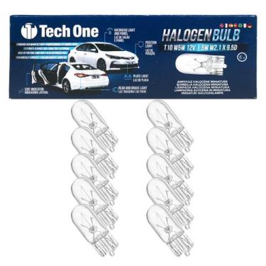 Imagem de Caixa 10 Lâmpada Pingão Halógena T10 12v 5w Lanterna Placa Farolete Br