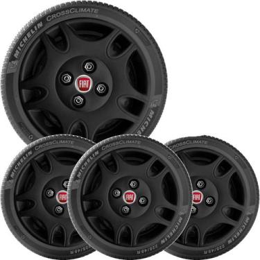 Imagem de 4x Calota FIAT PALIO UNO MILLE SIENA Aro 13 Preto Emb 050cb - Grid