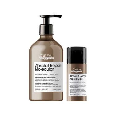 Imagem de Kit L'Oréal Professionnel Absolut Repair Molecular  Shampoo 500ml e Le