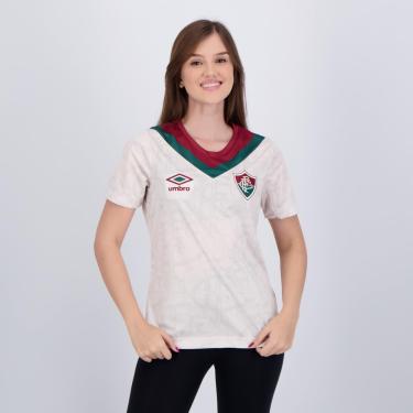 Imagem de Umbro Camisa Feminina Fluminense Oficial nº 3 2024 (Torcedora), Bege/Vinho/Verde, M