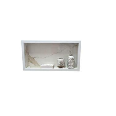 Imagem de Nicho Banheiro Porcelanato box 30x40x11 Borda De Alumínio. - Belo Nich