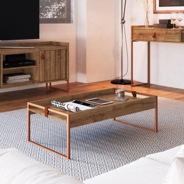 Imagem de Mesa Centro Columbia Retangular para Sala de Estar Woodmel