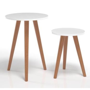 Imagem de Mesa Lateral  Decore Branca Linda Redonda - Colomi
